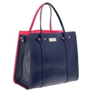 Kate Spade Arbour Hill Small Elodie Tote Bag Navy Pink Leather